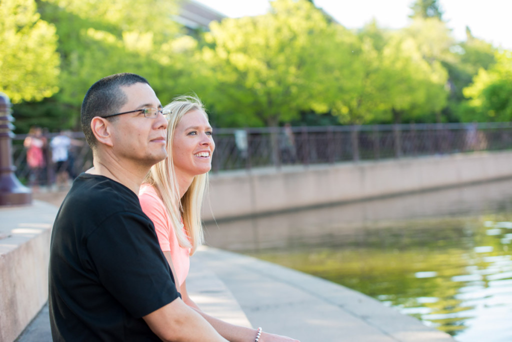 Michelle and Mike's spring engagement at Centennial Lakes in Edina, MN