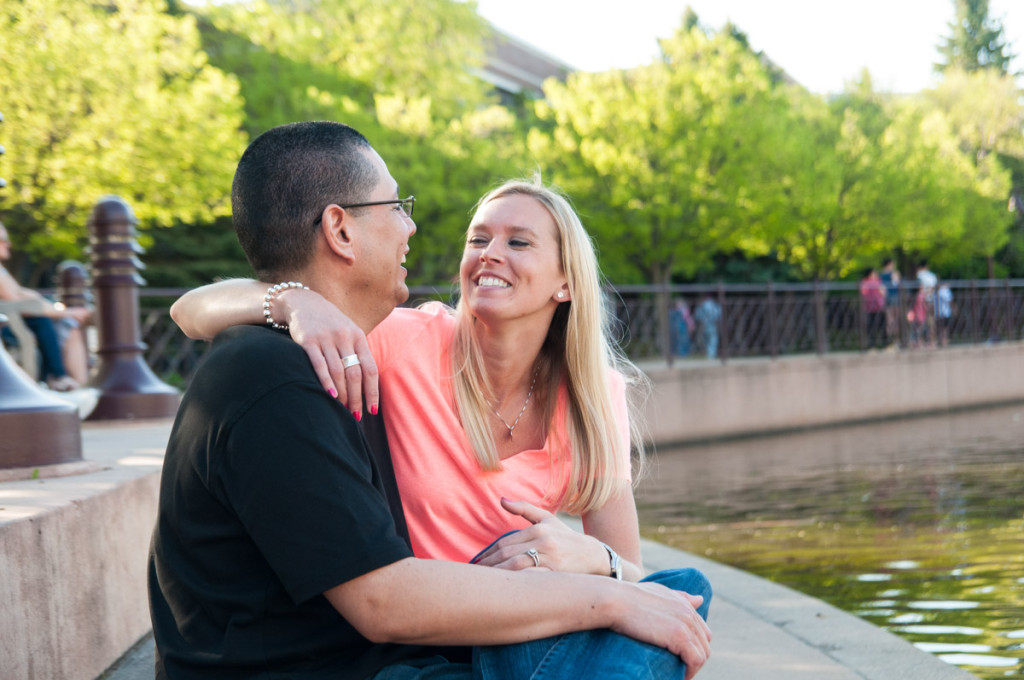 Michelle and Mike's spring engagement at Centennial Lakes in Edina, MN