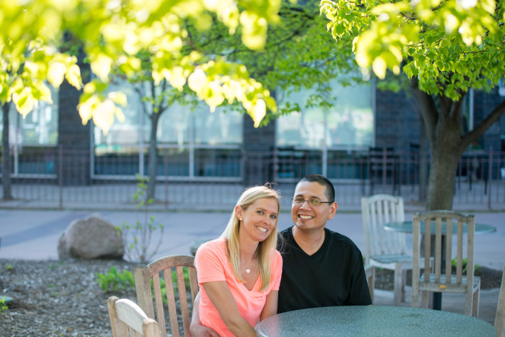 Michelle and Mike's spring engagement at Centennial Lakes in Edina, MN
