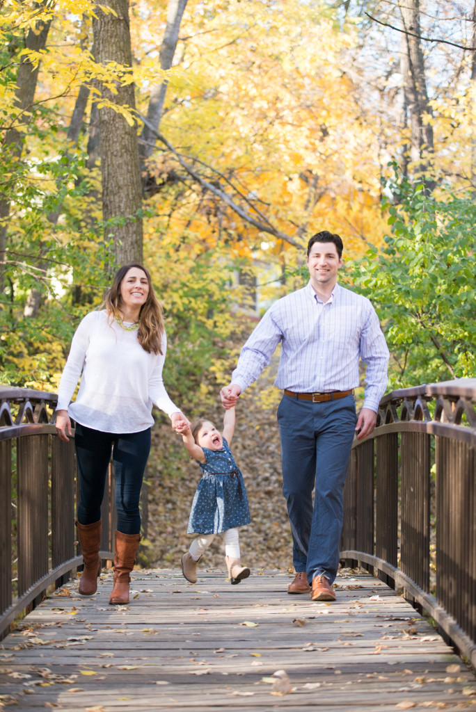 Julie, Jeff, and Zoe at Minnehaha Creek Park in Minneapolis, MN
