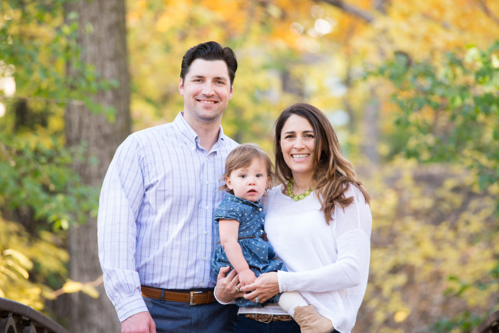 Julie, Jeff, and Zoe at Minnehaha Creek Park in Minneapolis, MN