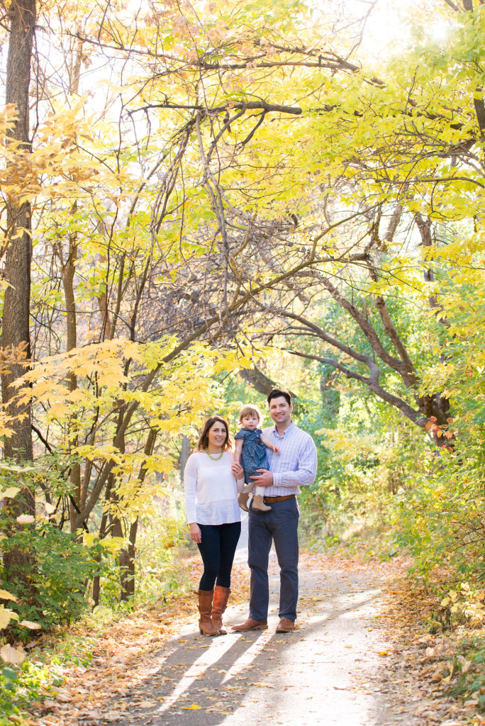 Julie, Jeff, and Zoe at Minnehaha Creek Park in Minneapolis, MN