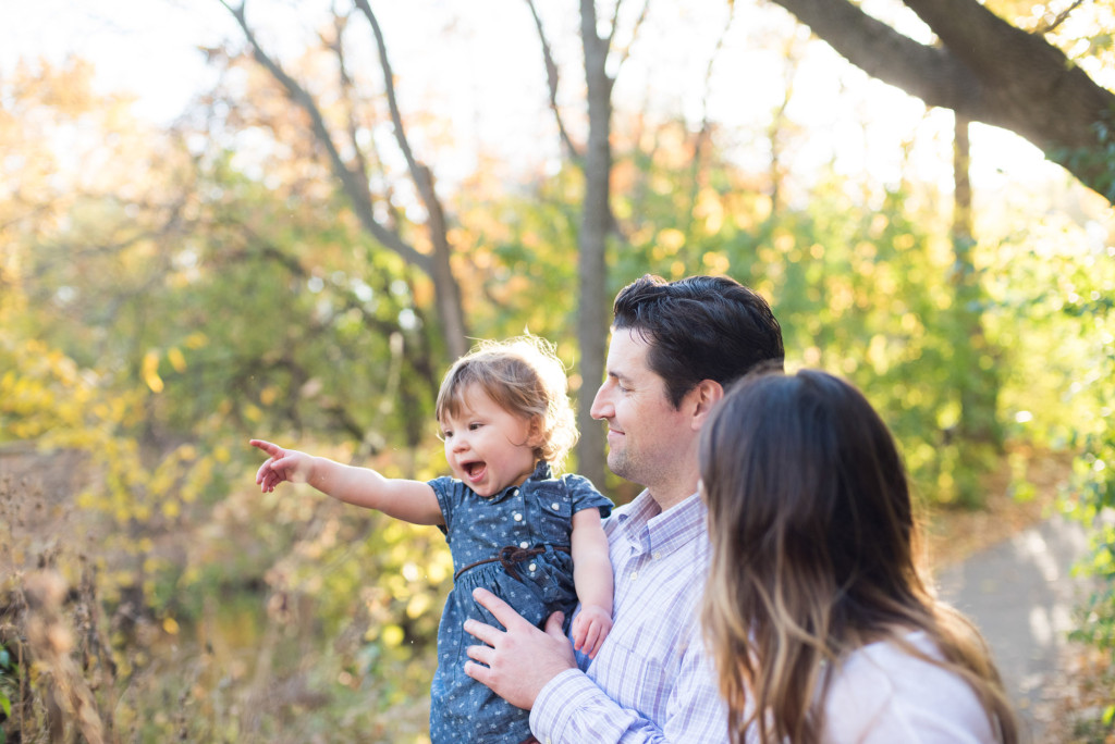 Julie, Jeff, and Zoe at Minnehaha Creek Park in Minneapolis, MN