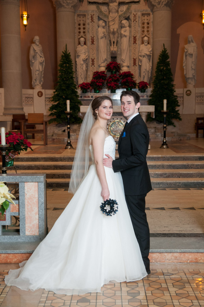 Christine and Ryan's winter wedding at St. Thomas More Church and Prestwick Golf Course
