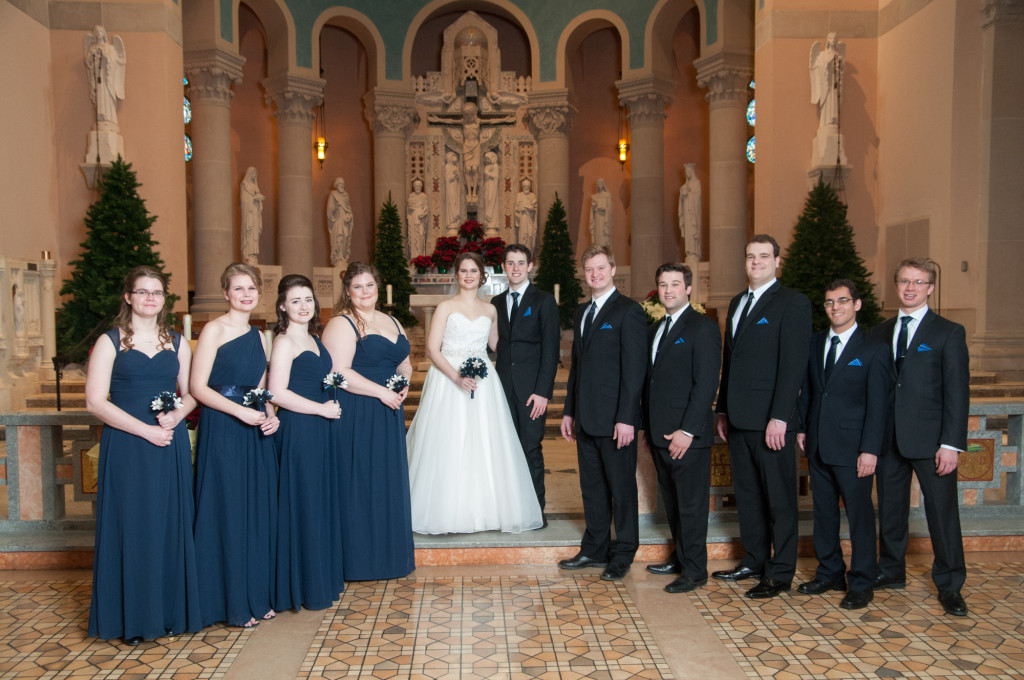 Christine and Ryan's winter wedding at St. Thomas More Church and Prestwick Golf Course