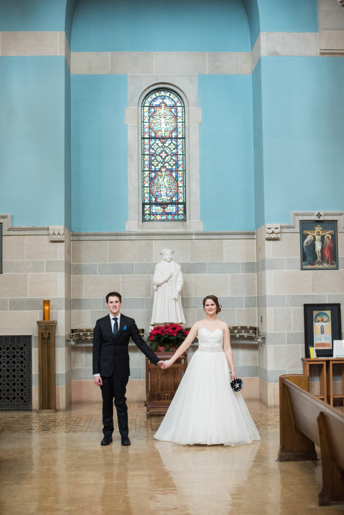 Christine and Ryan's winter wedding at St. Thomas More Church and Prestwick Golf Course