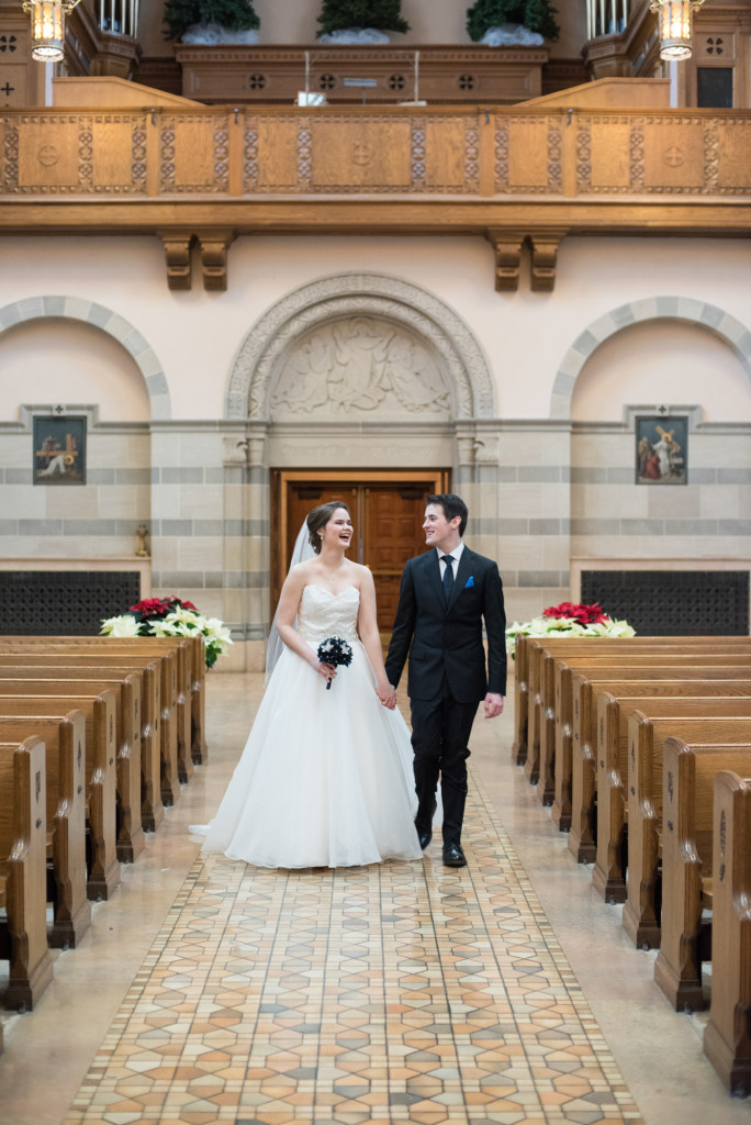 Christine and Ryan's winter wedding at St. Thomas More Church and Prestwick Golf Course