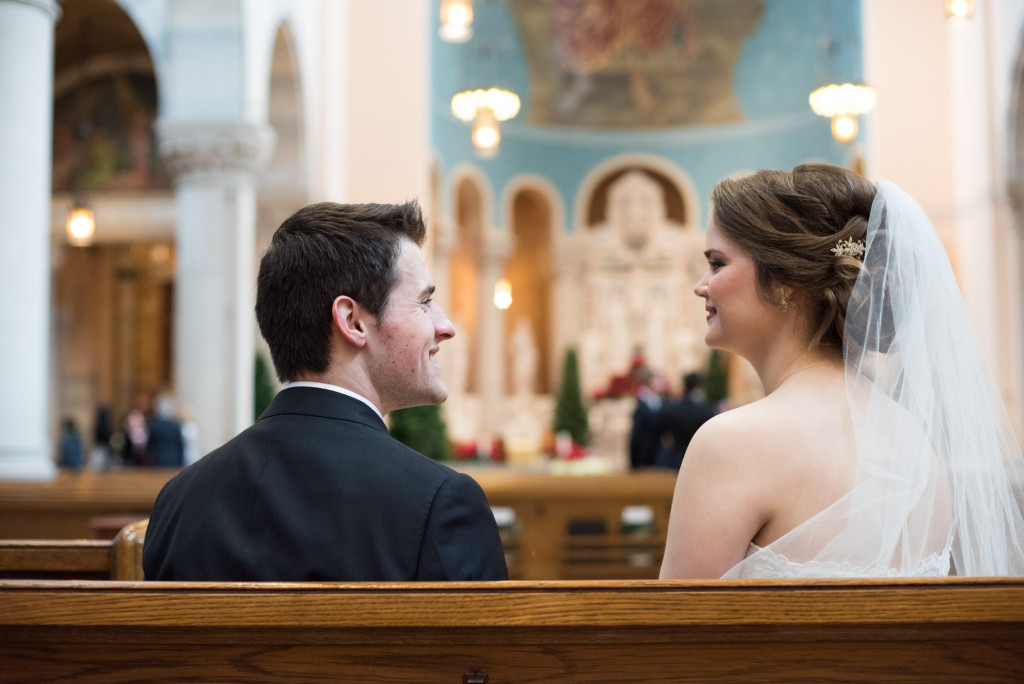 Christine and Ryan's winter wedding at St. Thomas More Church and Prestwick Golf Course