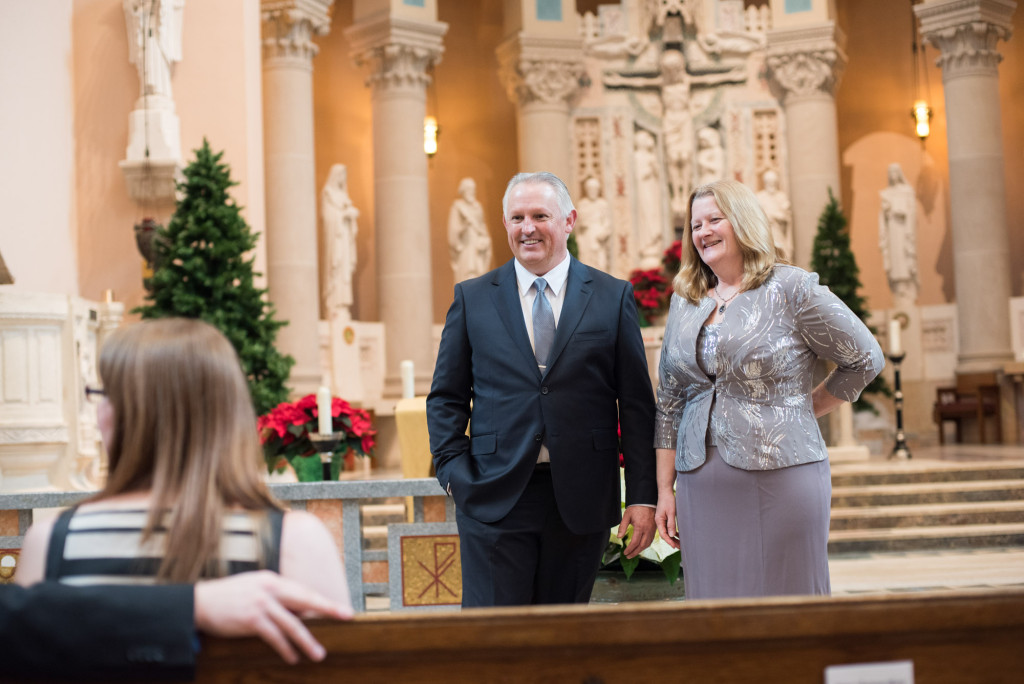 Christine and Ryan's winter wedding at St. Thomas More Church and Prestwick Golf Course