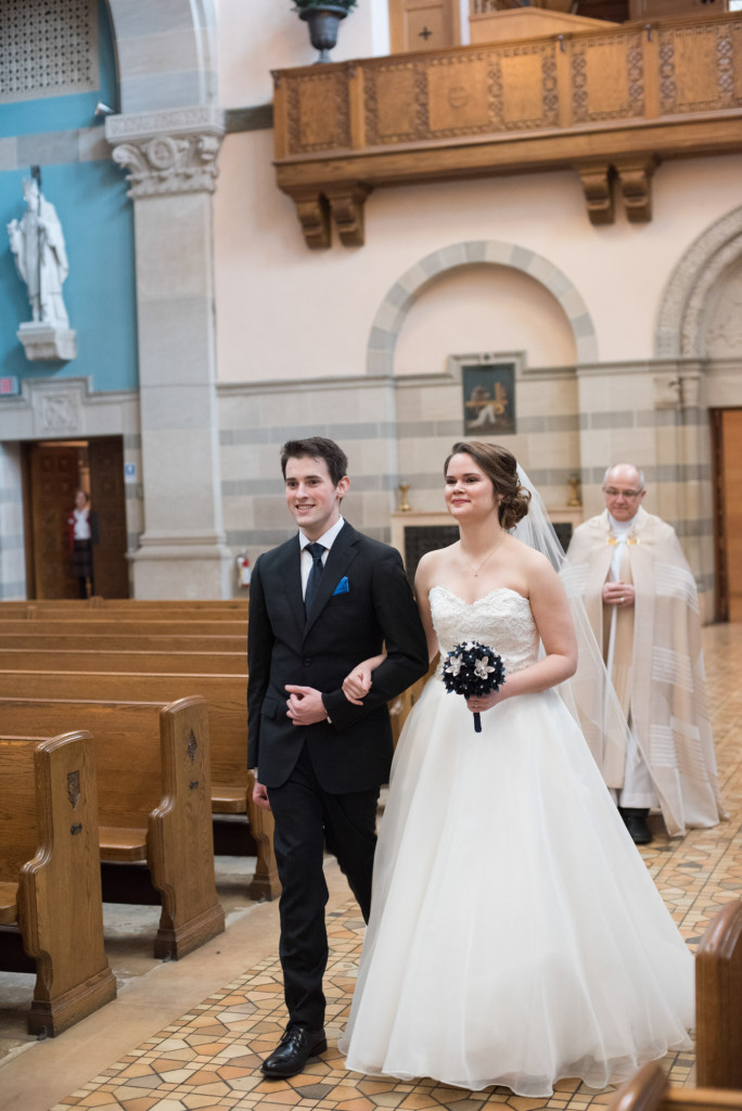 Christine and Ryan's winter wedding at St. Thomas More Church and Prestwick Golf Course