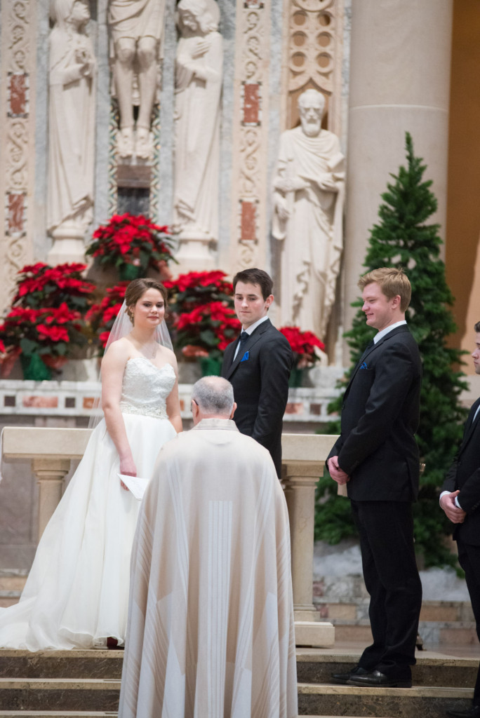 Christine and Ryan's winter wedding at St. Thomas More Church and Prestwick Golf Course