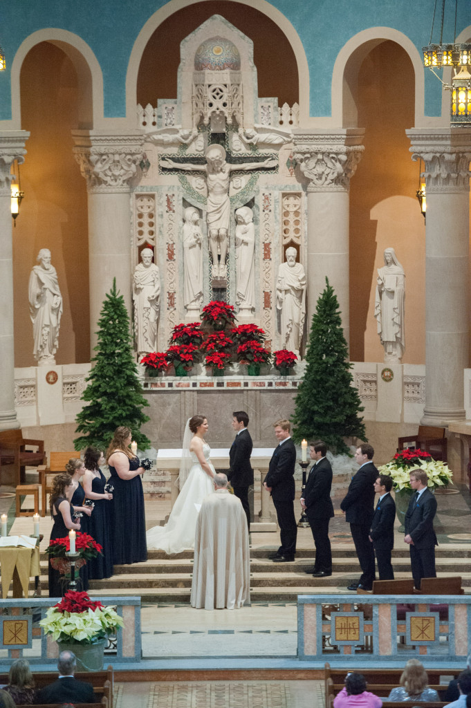 Christine and Ryan's winter wedding at St. Thomas More Church and Prestwick Golf Course