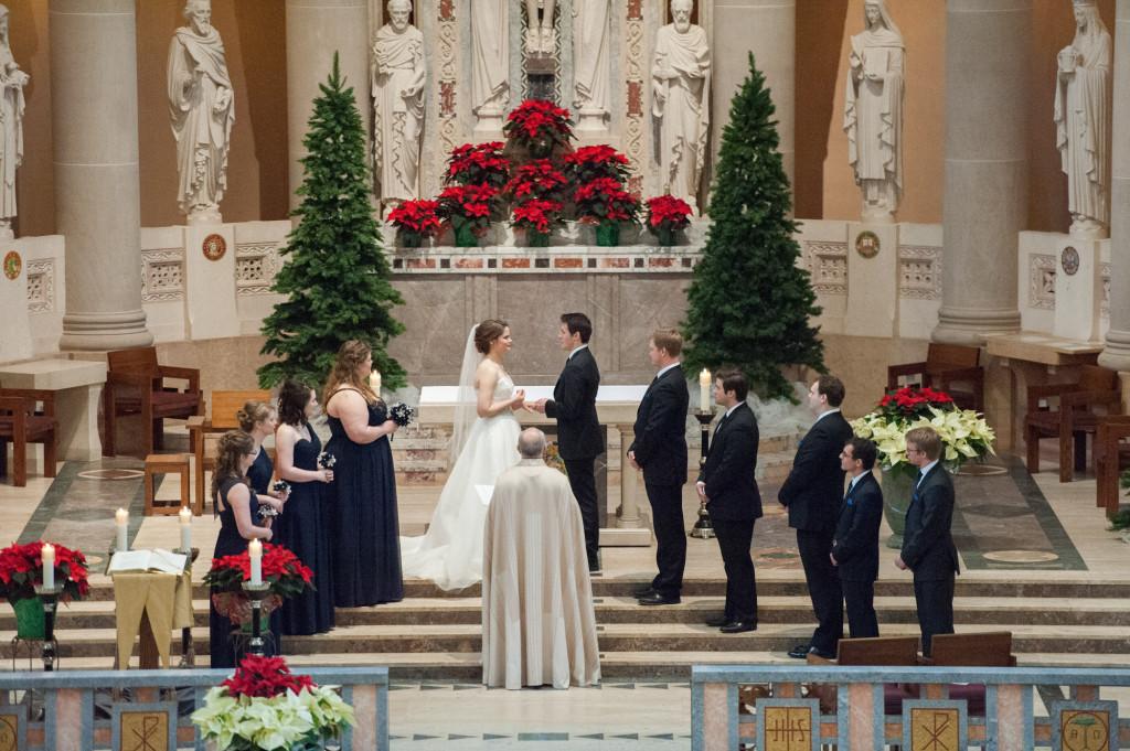Christine and Ryan's winter wedding at St. Thomas More Church and Prestwick Golf Course