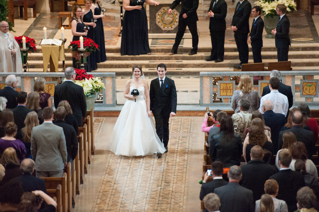 Christine and Ryan's winter wedding at St. Thomas More Church and Prestwick Golf Course