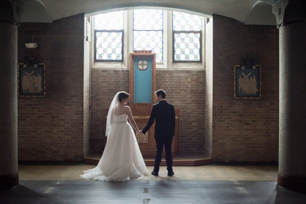 Christine and Ryan's winter wedding at St. Thomas More Church and Prestwick Golf Course