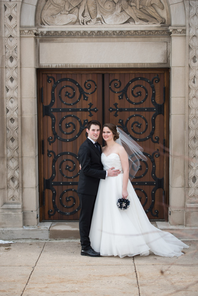 Christine and Ryan's winter wedding at St. Thomas More Church and Prestwick Golf Course