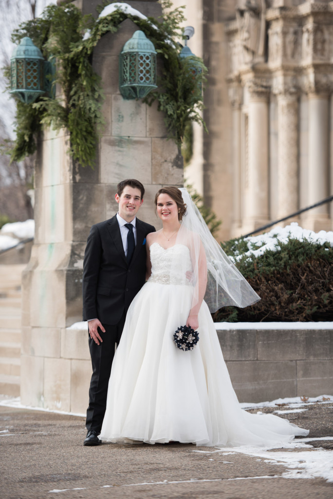Christine and Ryan's winter wedding at St. Thomas More Church and Prestwick Golf Course