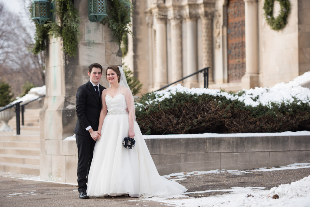 Christine and Ryan's winter wedding at St. Thomas More Church and Prestwick Golf Course