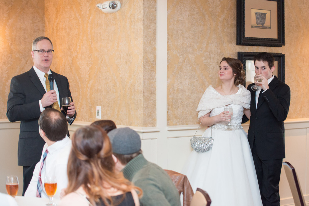 Christine and Ryan's winter wedding at St. Thomas More Church and Prestwick Golf Course