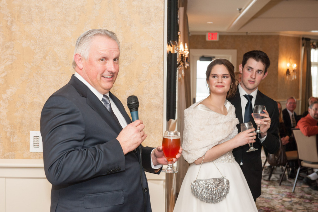 Christine and Ryan's winter wedding at St. Thomas More Church and Prestwick Golf Course