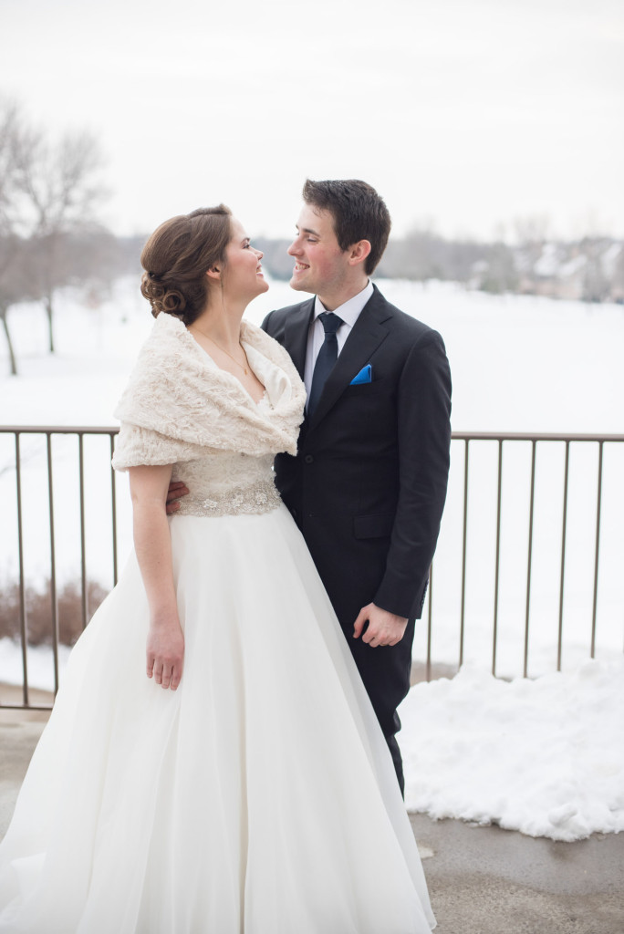 Christine and Ryan's winter wedding at St. Thomas More Church and Prestwick Golf Course