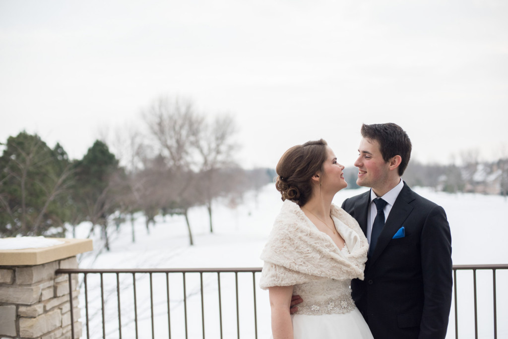 Christine and Ryan's winter wedding at St. Thomas More Church and Prestwick Golf Course