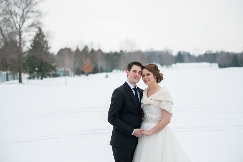 Christine and Ryan's winter wedding at St. Thomas More Church and Prestwick Golf Course