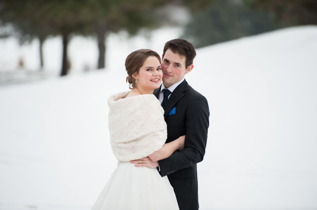 Christine and Ryan's winter wedding at St. Thomas More Church and Prestwick Golf Course