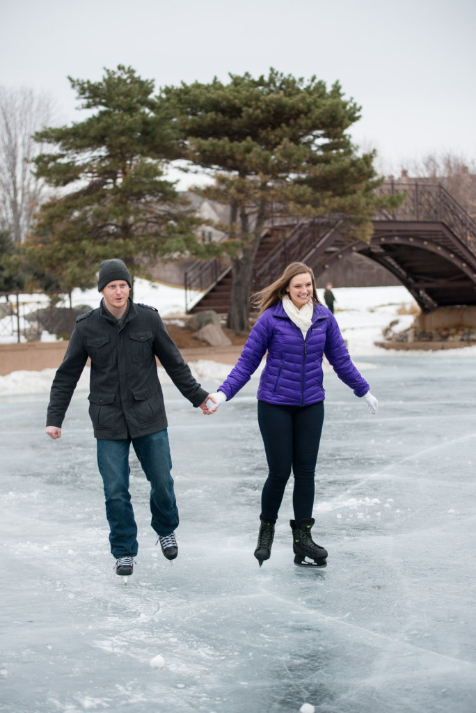 Michelle and Cody's winter engagement session at Centennial Lakes Park in Edina, MN
