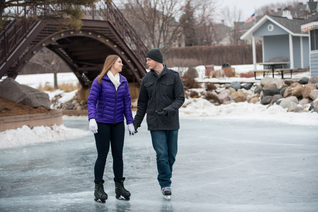 Michelle and Cody's winter engagement session at Centennial Lakes Park in Edina, MN