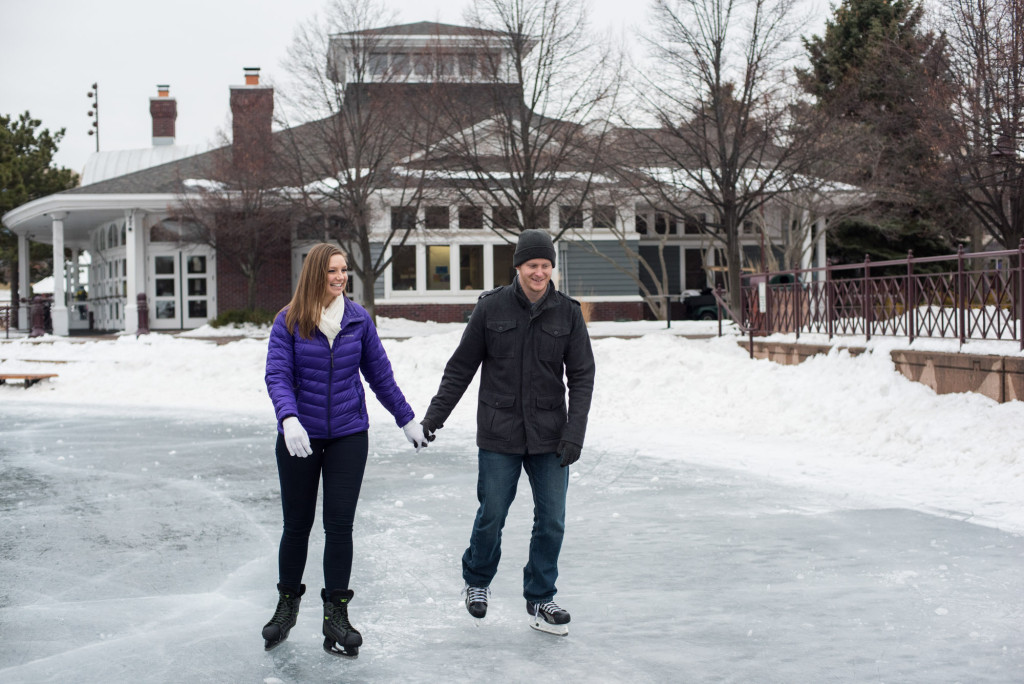 Michelle and Cody's winter engagement session at Centennial Lakes Park in Edina, MN