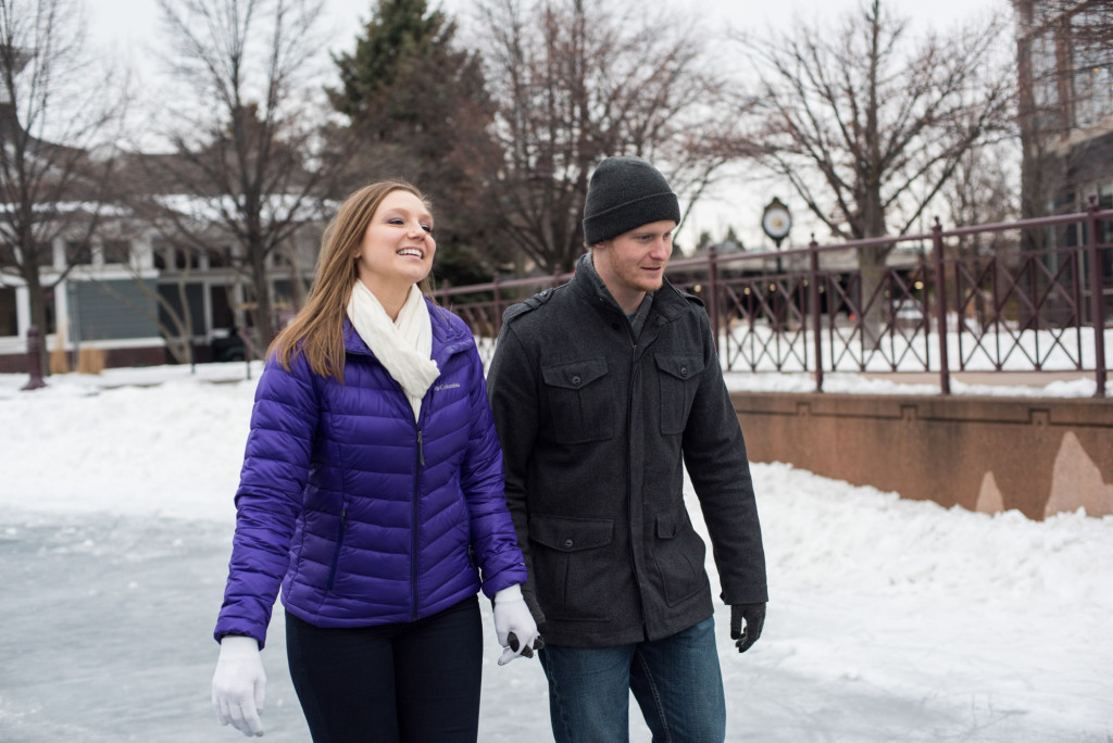 Michelle and Cody's winter engagement session at Centennial Lakes Park in Edina, MN
