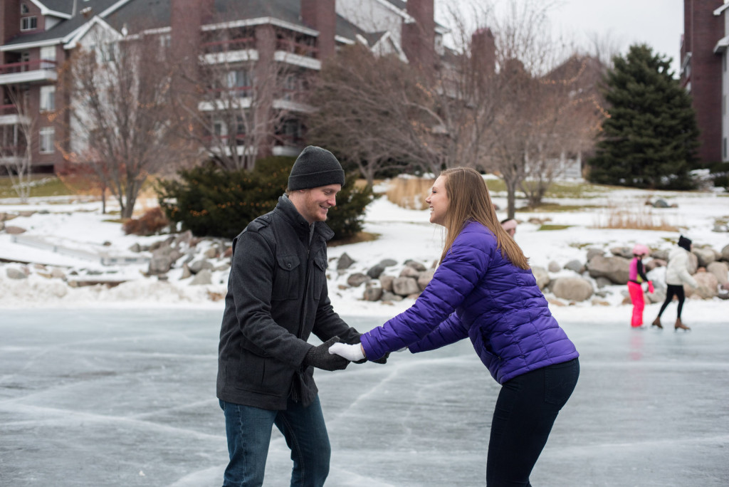 Michelle and Cody's winter engagement session at Centennial Lakes Park in Edina, MN