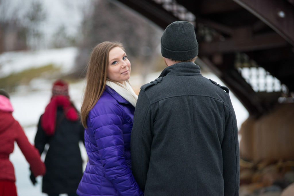 Michelle and Cody's winter engagement session at Centennial Lakes Park in Edina, MN