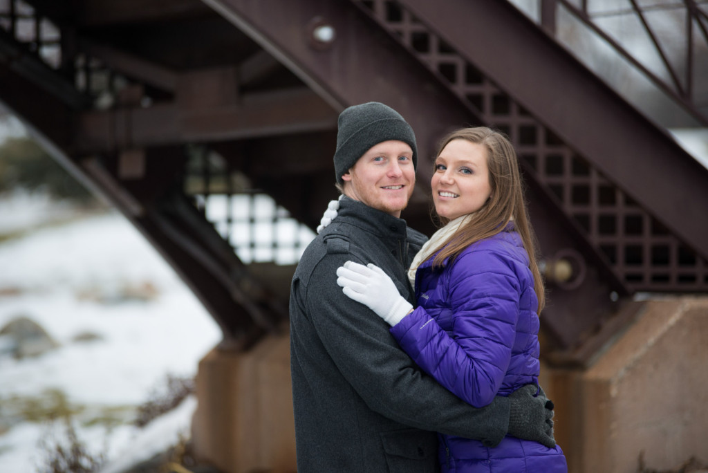 Michelle and Cody's winter engagement session at Centennial Lakes Park in Edina, MN