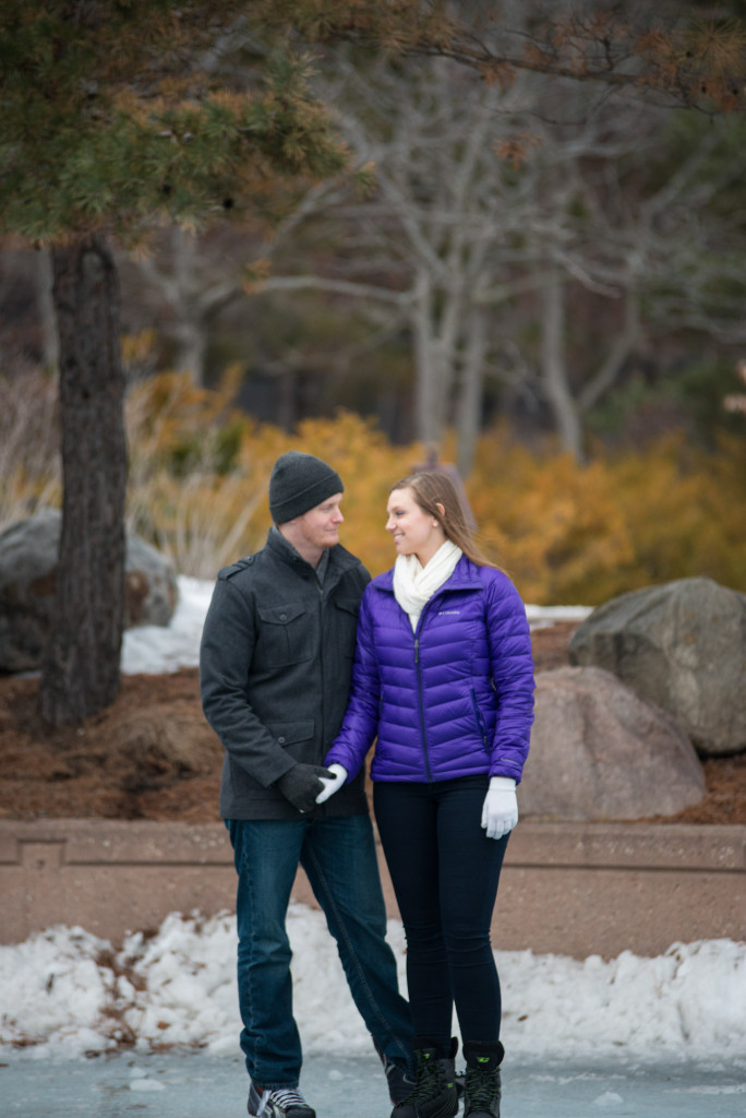 Michelle and Cody's winter engagement session at Centennial Lakes Park in Edina, MN