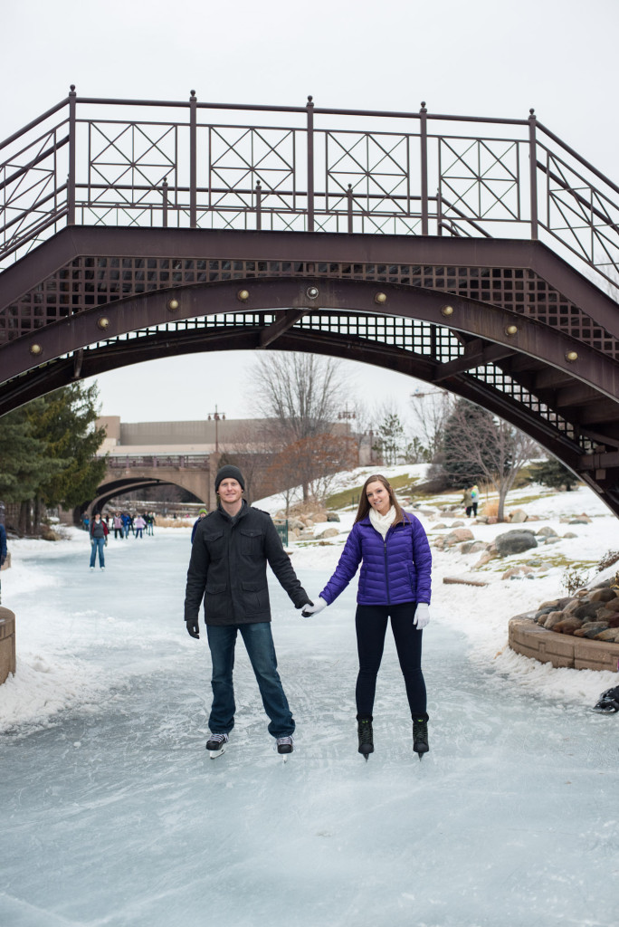 Michelle and Cody's winter engagement session at Centennial Lakes Park in Edina, MN