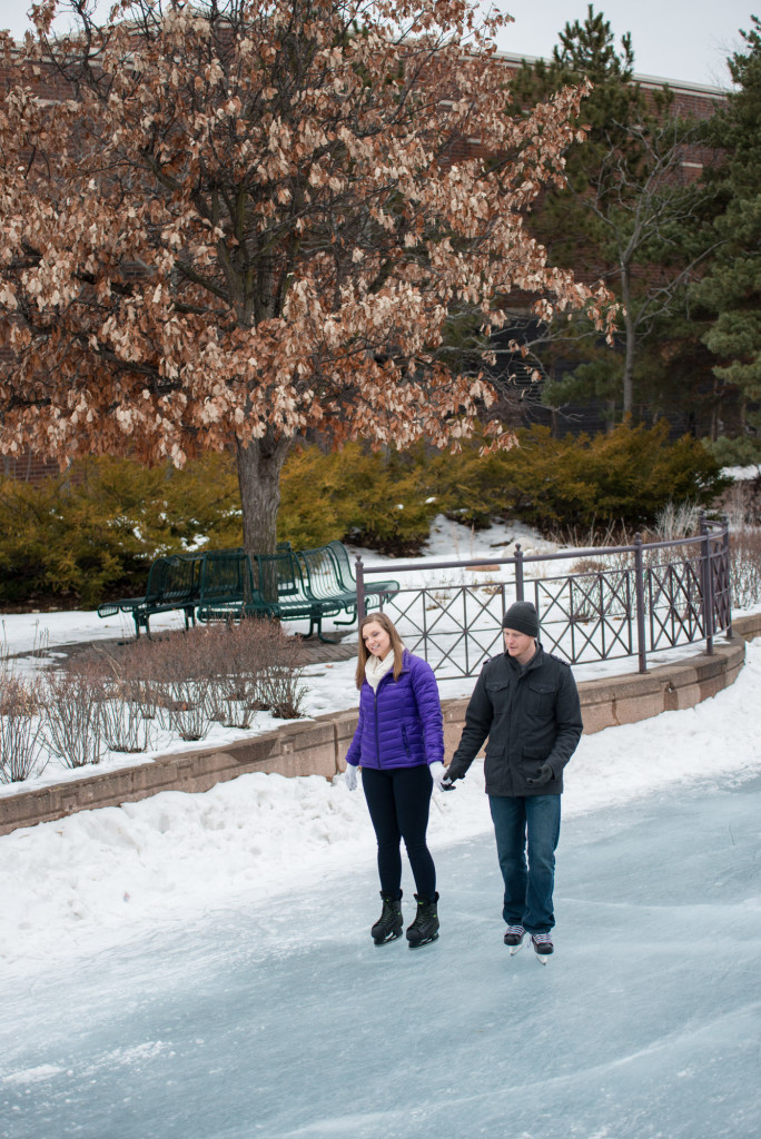 Michelle and Cody's winter engagement session at Centennial Lakes Park in Edina, MN