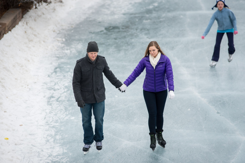 Michelle and Cody's winter engagement session at Centennial Lakes Park in Edina, MN