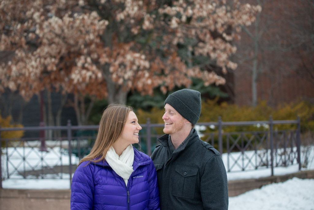 Michelle and Cody's winter engagement session at Centennial Lakes Park in Edina, MN
