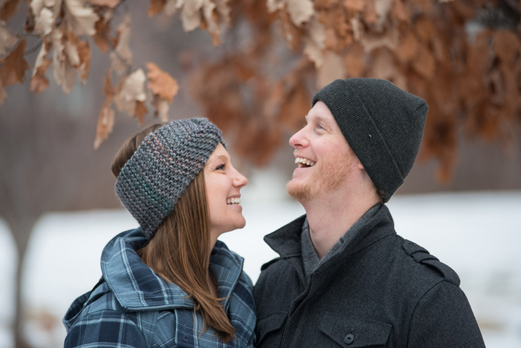 Michelle and Cody's winter engagement session at Centennial Lakes Park in Edina, MN