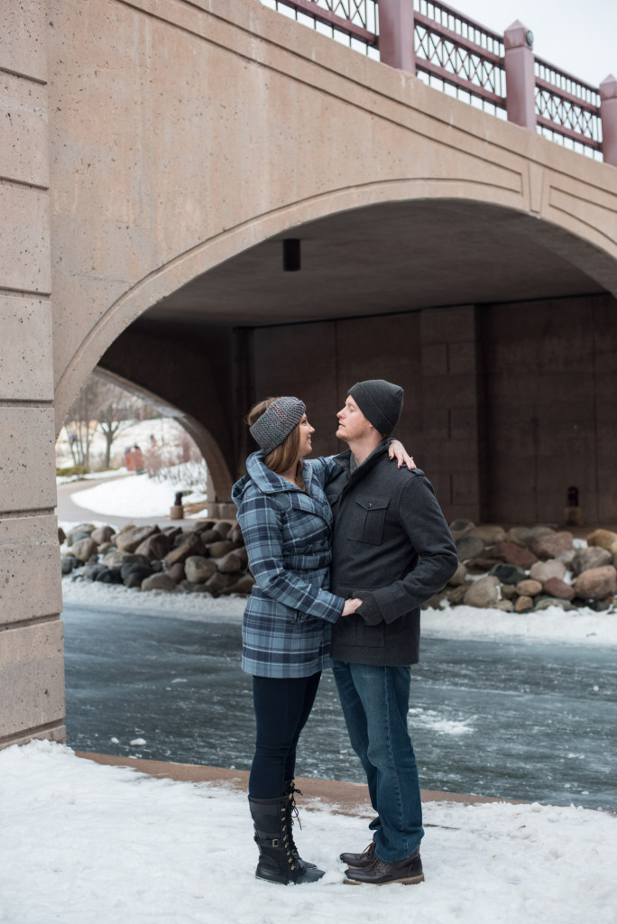 Michelle and Cody's winter engagement session at Centennial Lakes Park in Edina, MN