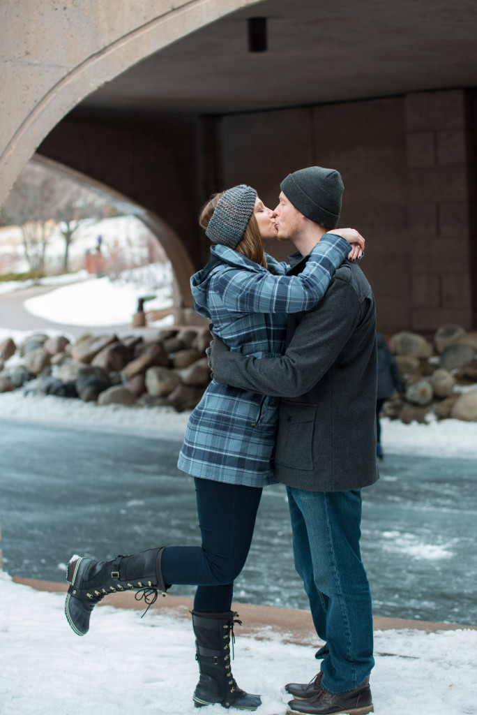 Michelle and Cody's winter engagement session at Centennial Lakes Park in Edina, MN