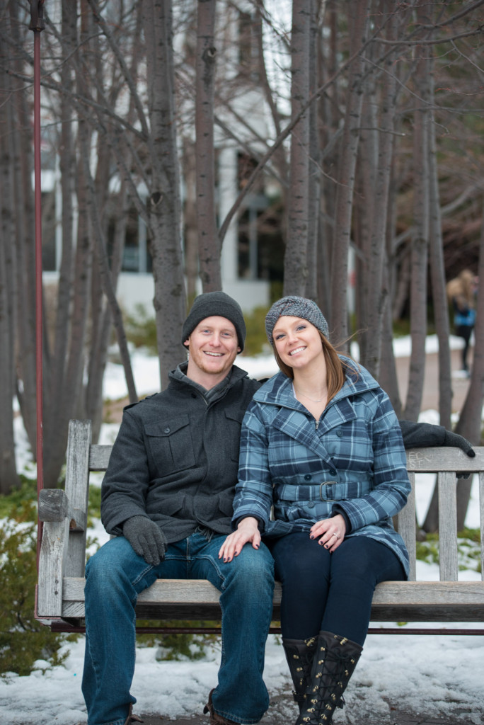 Michelle and Cody's winter engagement session at Centennial Lakes Park in Edina, MN