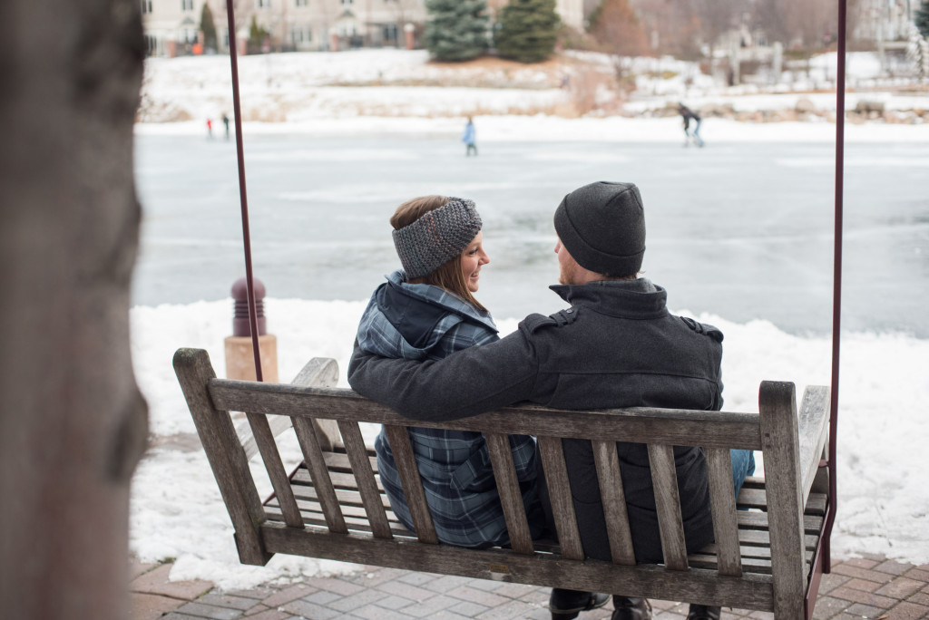 Michelle and Cody's winter engagement session at Centennial Lakes Park in Edina, MN
