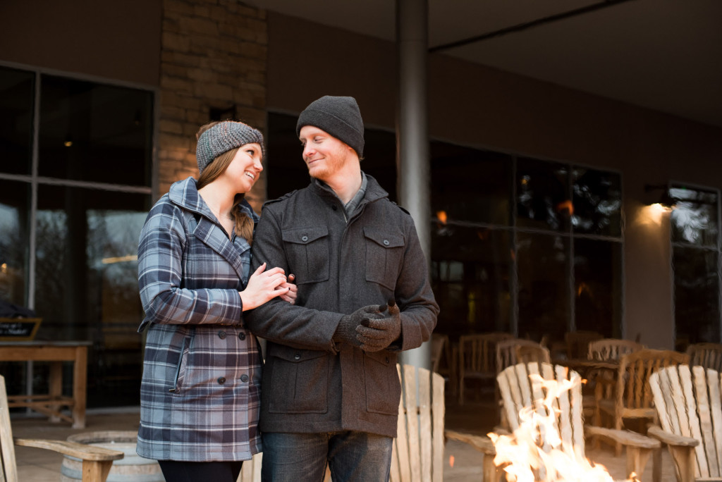 Michelle and Cody's winter engagement session at Centennial Lakes Park in Edina, MN