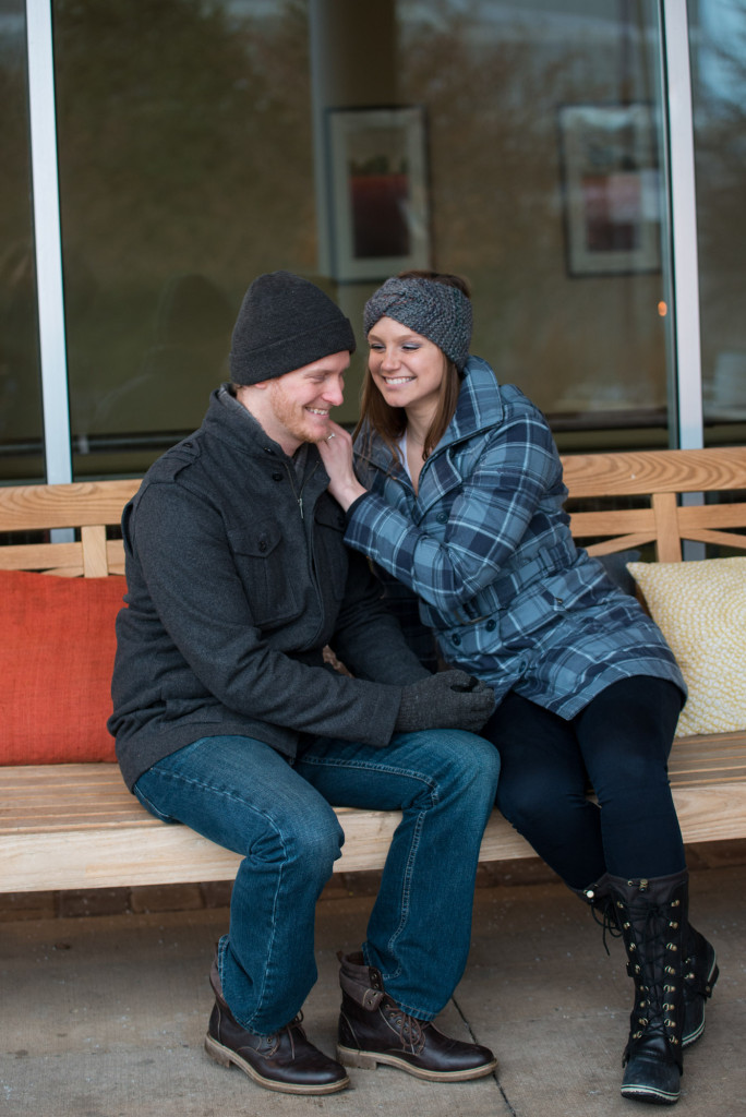 Michelle and Cody's winter engagement session at Centennial Lakes Park in Edina, MN