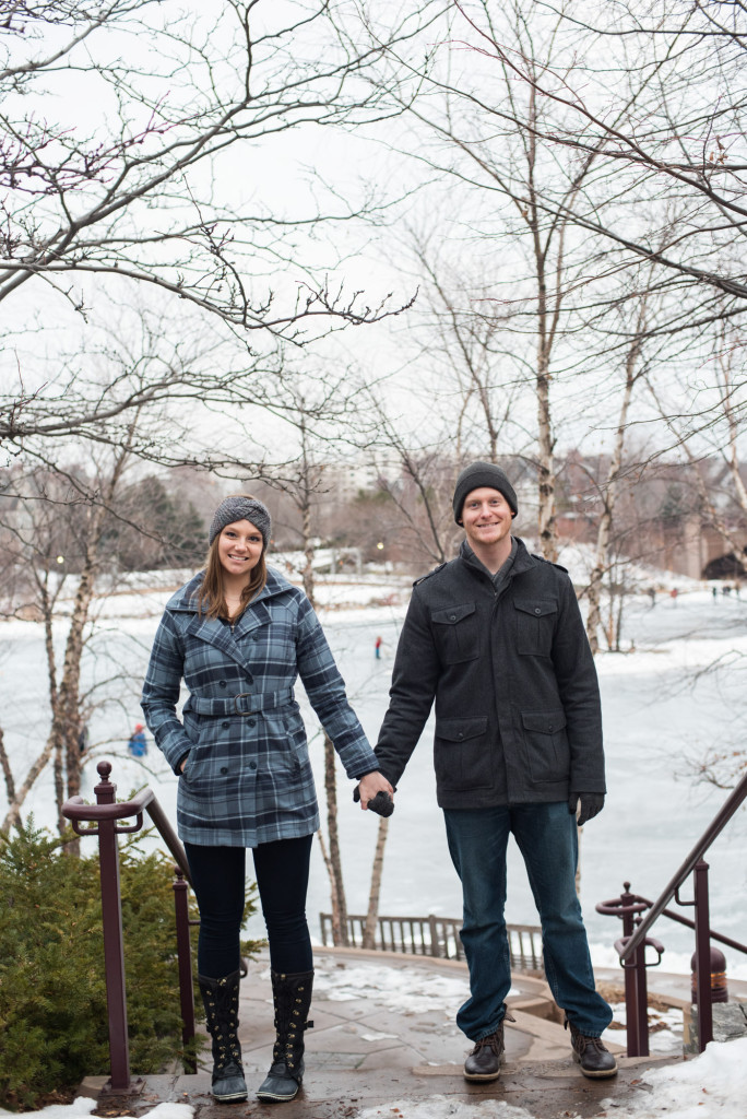 Michelle and Cody's winter engagement session at Centennial Lakes Park in Edina, MN