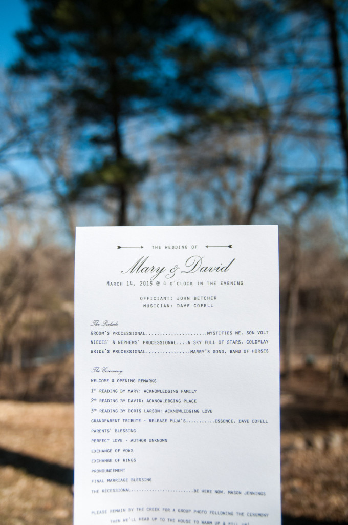 David and Mary's intimate winter Pi Day wedding