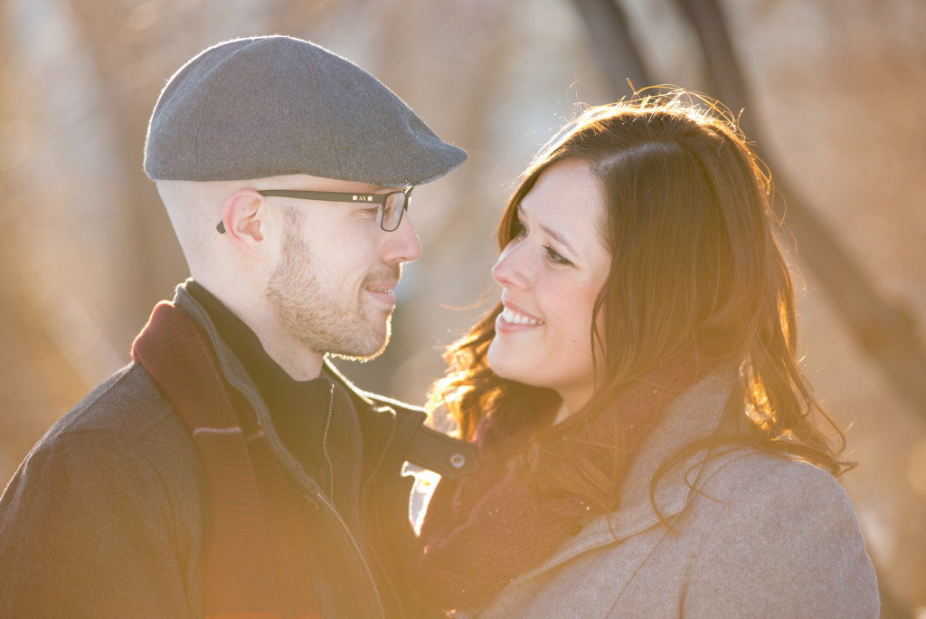 Carolyn and Charles's winter engagement at Stone Arch Bridge in Minneapolis, MN